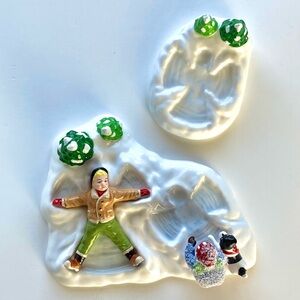 New in Box Dept 56 OSV “Angels in the Snow”, Vintage 2 Piece Set